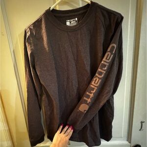 Carhartt Dark Brown Logo Sleeve Shirt